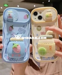 Ốp Lưng Điện Thoại Họa Tiết Chanh & Dâu Tây Có Giá Đỡ - Tương Thích iPhone 15/14/13/12/11 Pro Max, 7/8 Plus, X/XS/XR, SE2020, 6S