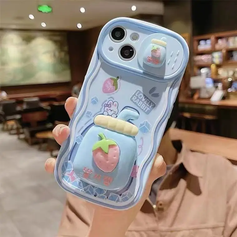 Ốp Lưng Điện Thoại Họa Tiết Chanh & Dâu Tây Có Giá Đỡ – Tương Thích iPhone 15/14/13/12/11 Pro Max, 7/8 Plus, X/XS/XR, SE2020, 6S
