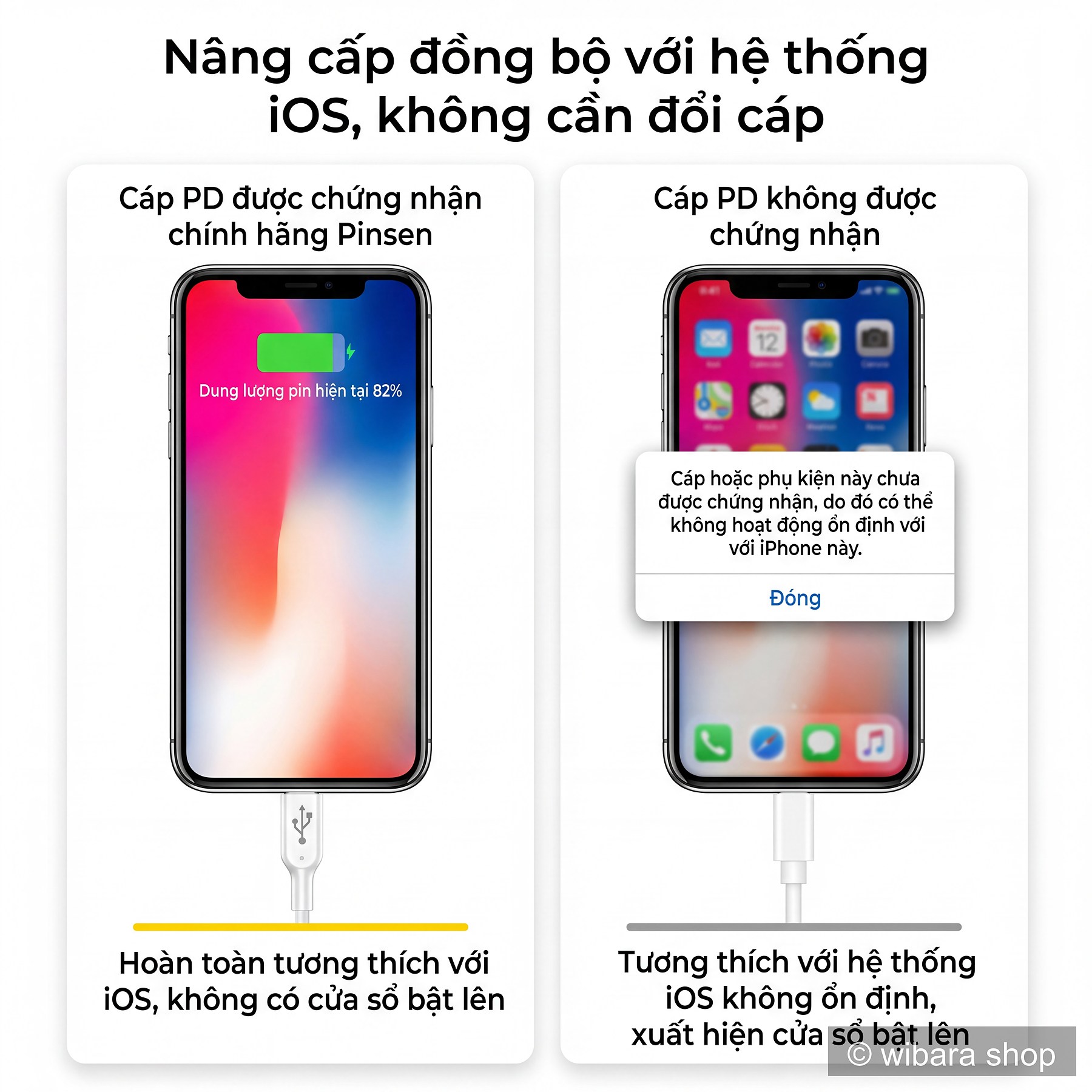 Cáp Sạc PD Pinsen - Tương Thích Hoàn Toàn Với iOS