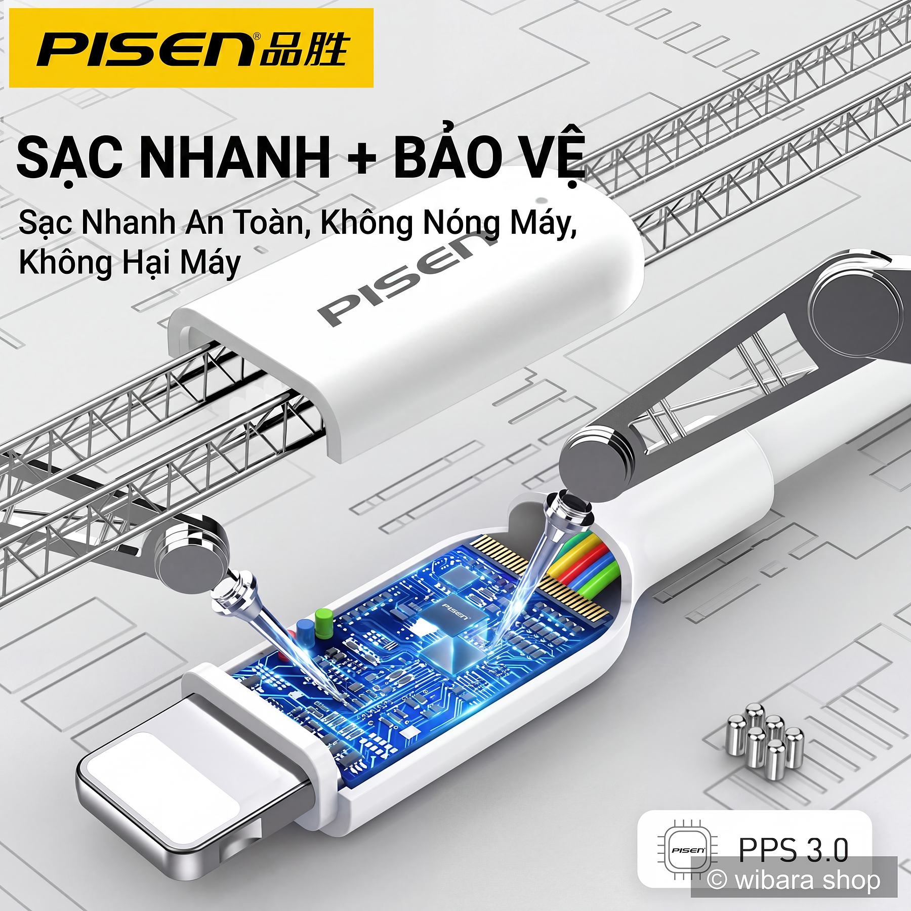 Sạc nhanh an toàn với công nghệ PPS 3.0 của Pisen