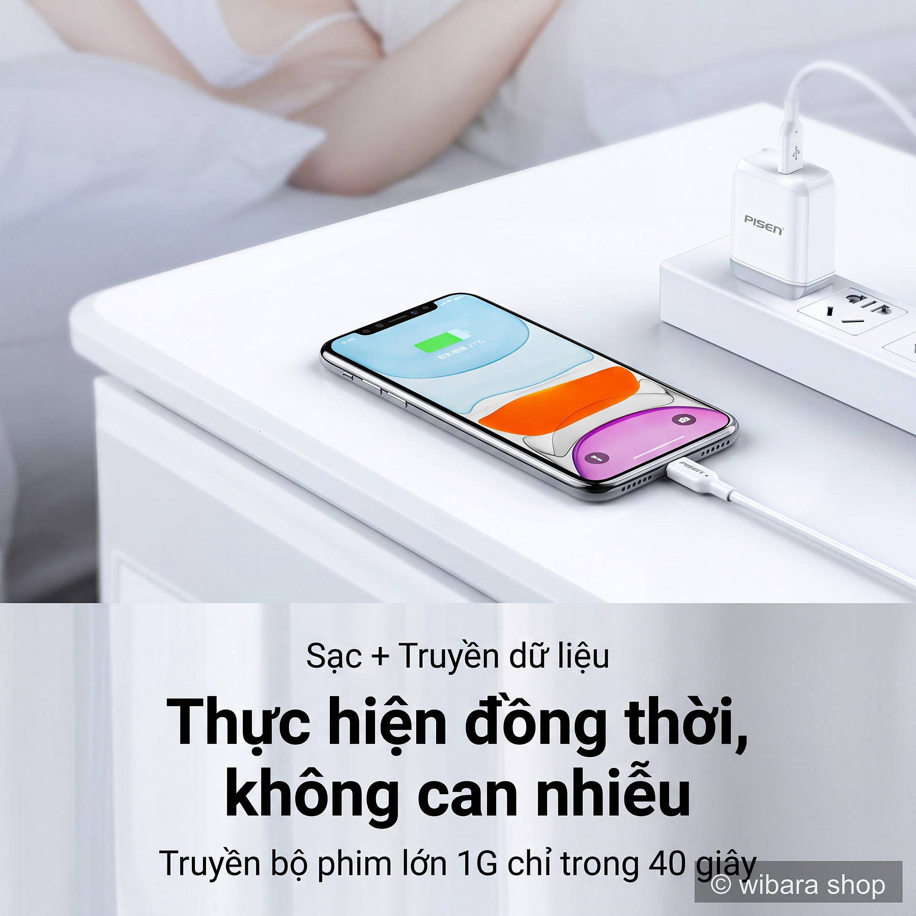 Sạc nhanh và truyền dữ liệu cùng lúc với cáp Pisen
