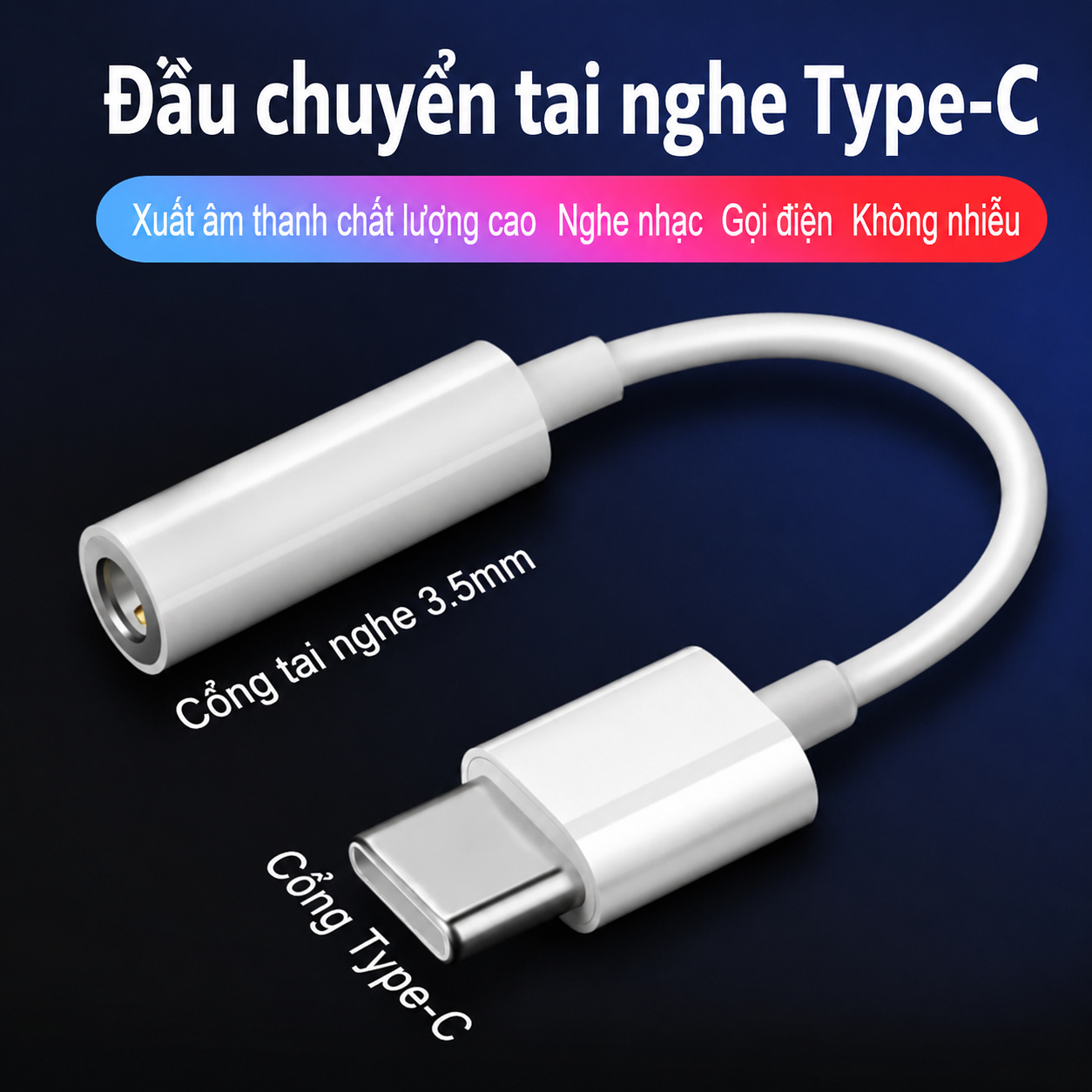 Đầu chuyển tai nghe Type-C - Xuất âm thanh chất lượng cao