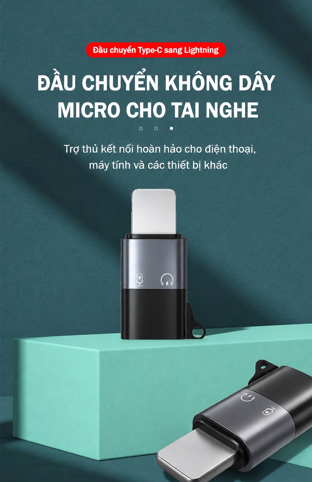 Đầu chuyển Type-C sang Lightning không dây cho tai nghe