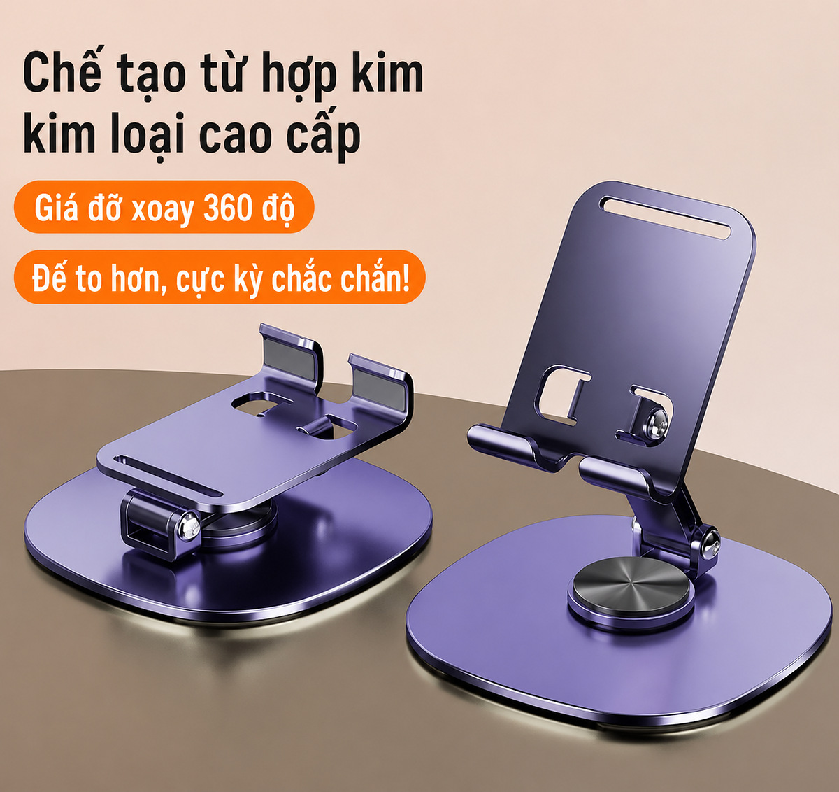 Giá đỡ điện thoại xoay 360 độ cao cấp - Chắc chắn và bền bỉ