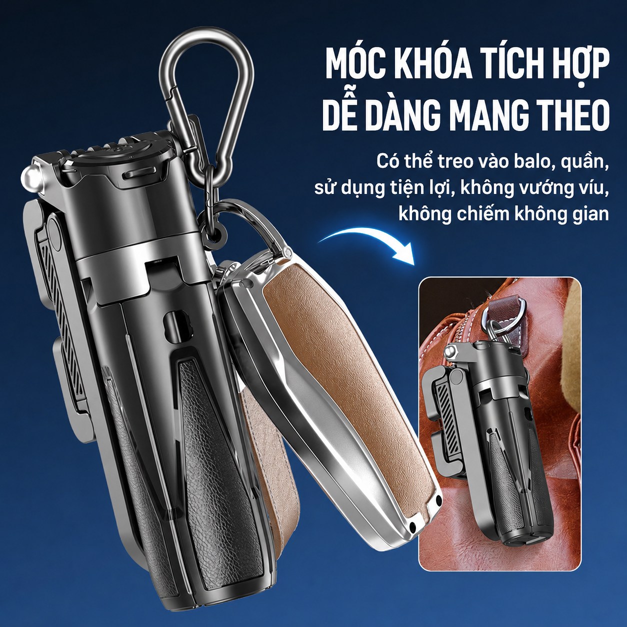 Móc khóa tích hợp đèn LED cao cấp - Móc khóa đèn LED tiện lợi